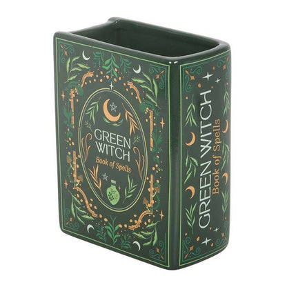 Book-Shaped Vase - Green Witch