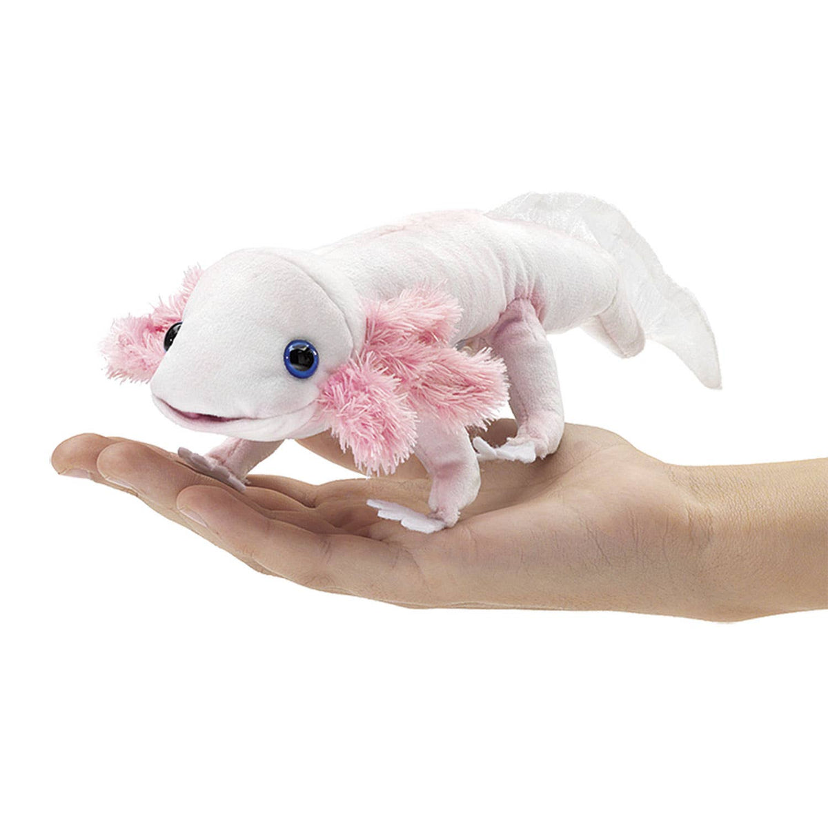 White Axolotl Finger Puppet