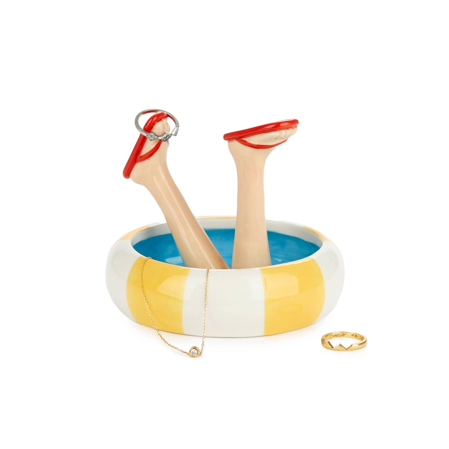 Ring holder, Happy Legs Summer, ceramic