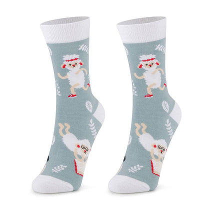 Durable and fun cotton socks for boys with a sheep pattern
