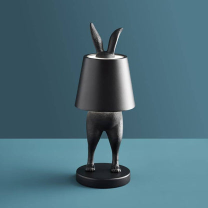 Lampe de table LED Lapin Hiding Rabbit, Noir