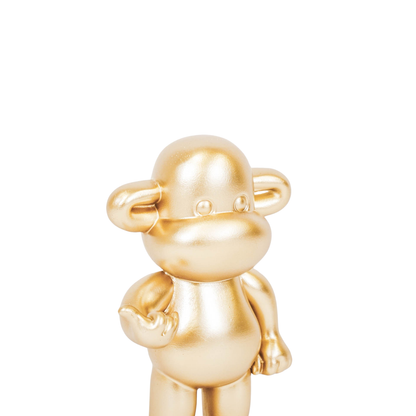 Decoratief ornament - Hangend apenbeeldje 'De Legende' - Polyresin - Goud - 33x21x50cm
