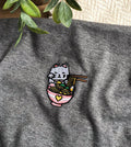 Geborduurd T-shirt Chat Chanceux Ramen Lover