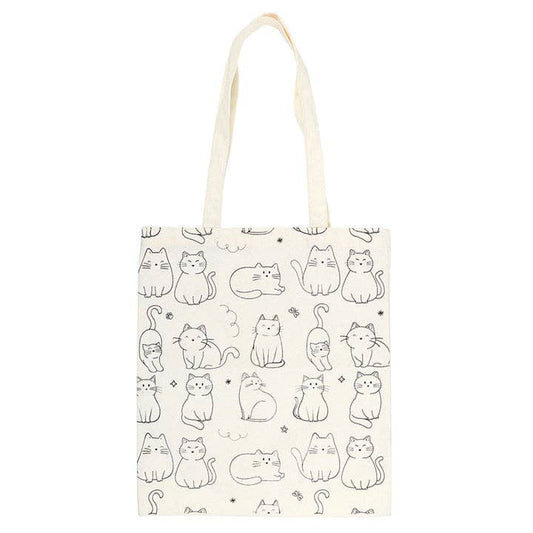 Tote bag imprimé Chats blancs