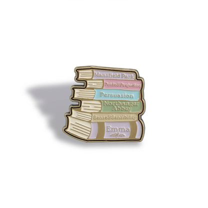 Pin badge - Jane Austen (Stack of books)