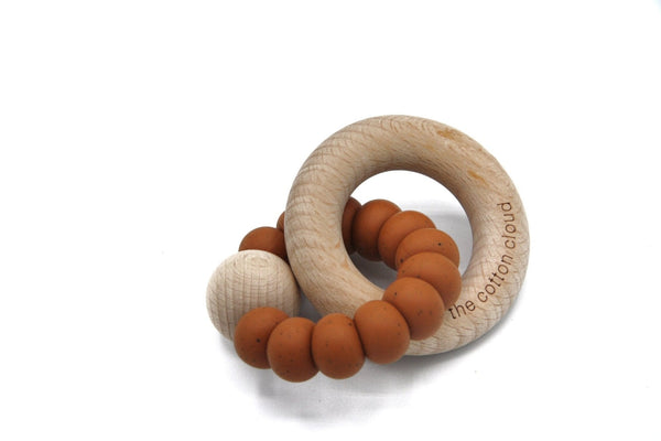 Silicone Round Teether Caramel