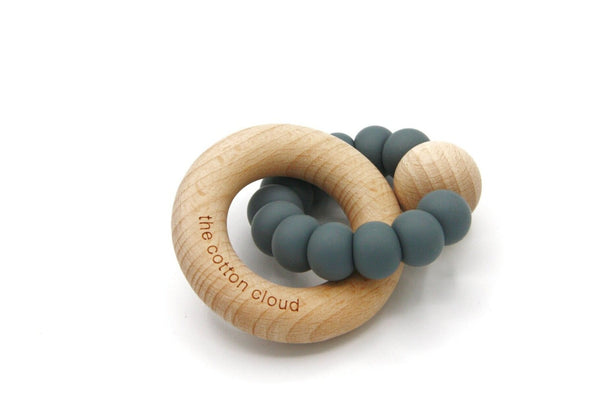 Silicone Round Teether Dark Grey
