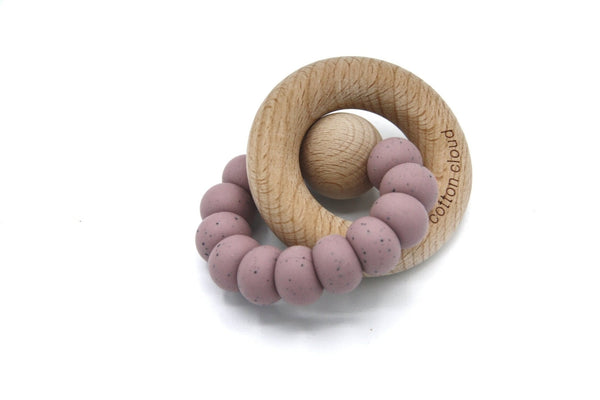 Silicone Teether Ring Dusty Mauve