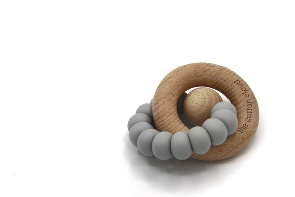 Silicone Teether Ring Light Grey
