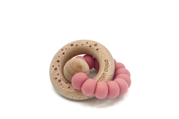 Silicone Teething Ring Round Wild Rose