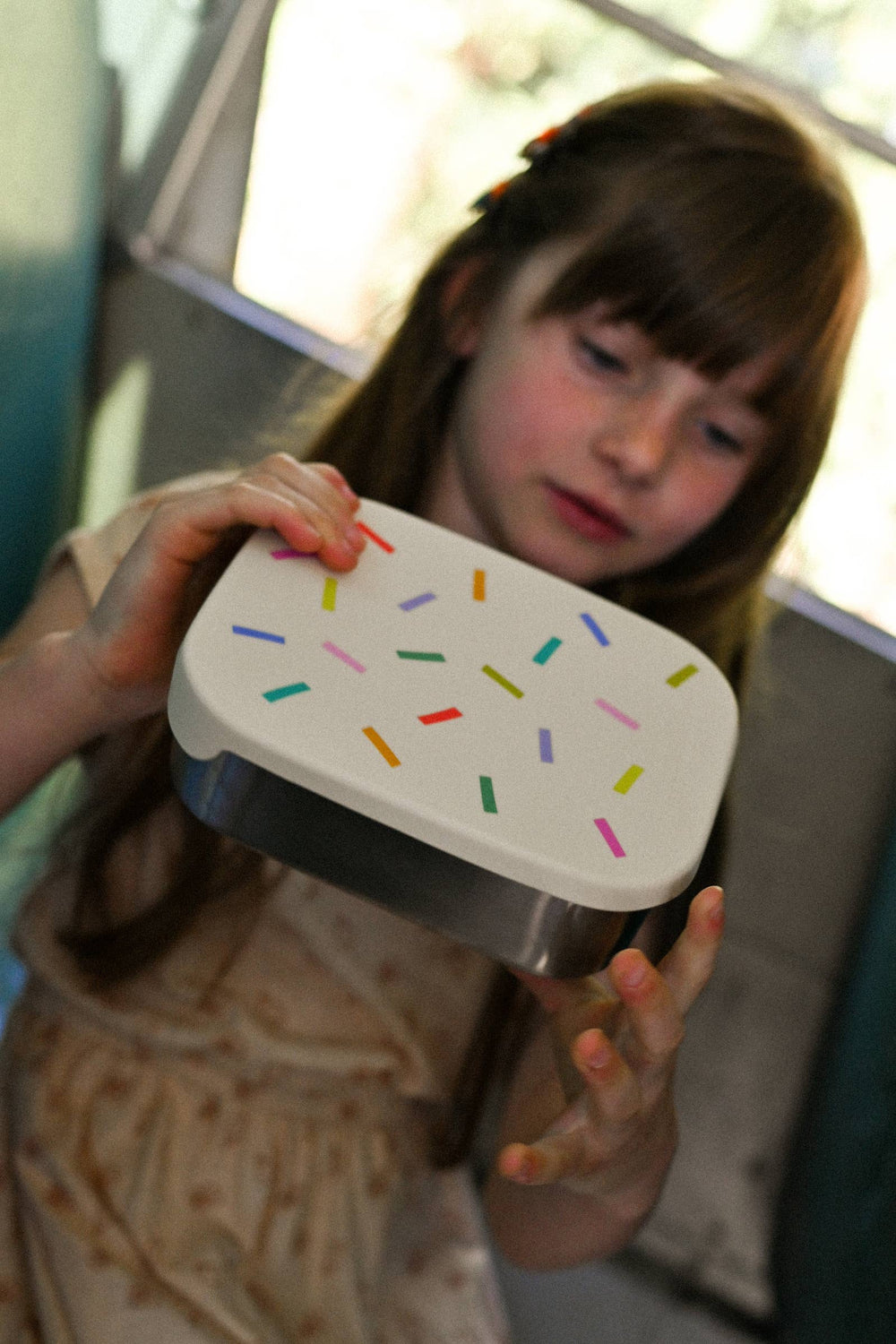 Roestvrijstalen lunchbox met kindercompartimenten - Confetti