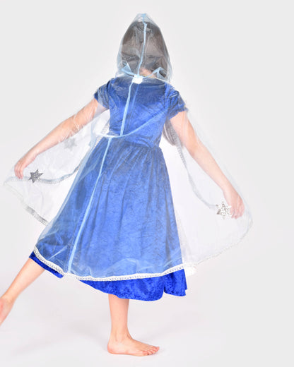 Organza bleu Cape Princess 98-128 cl 3-8 ans