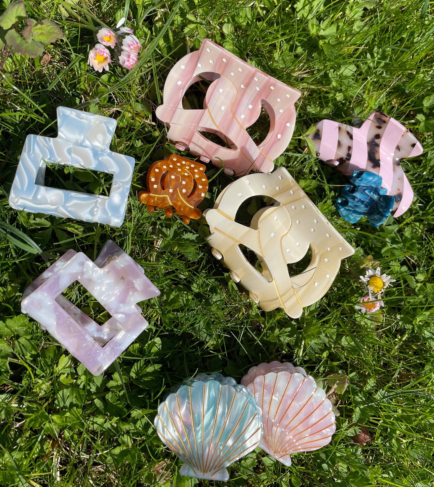 Barrette en forme de coquillage Aventurine