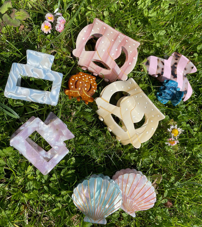 Pince à cheveux Coquillage rose