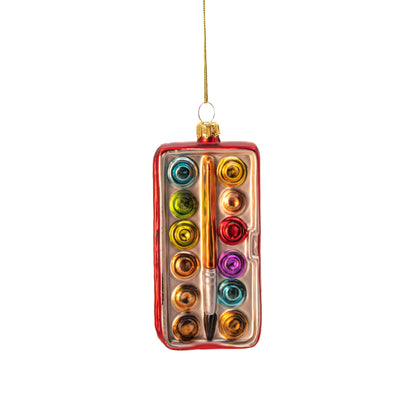 Christmas bauble, paint palette