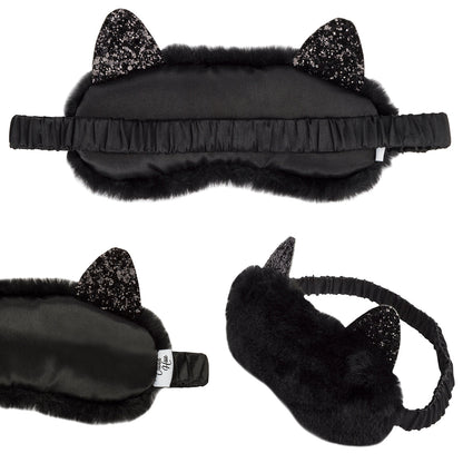 Plush Cat Sleeping Mask - Black Cat