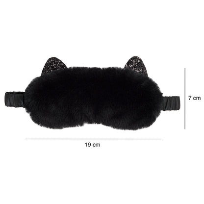Plush Cat Sleeping Mask - Black Cat
