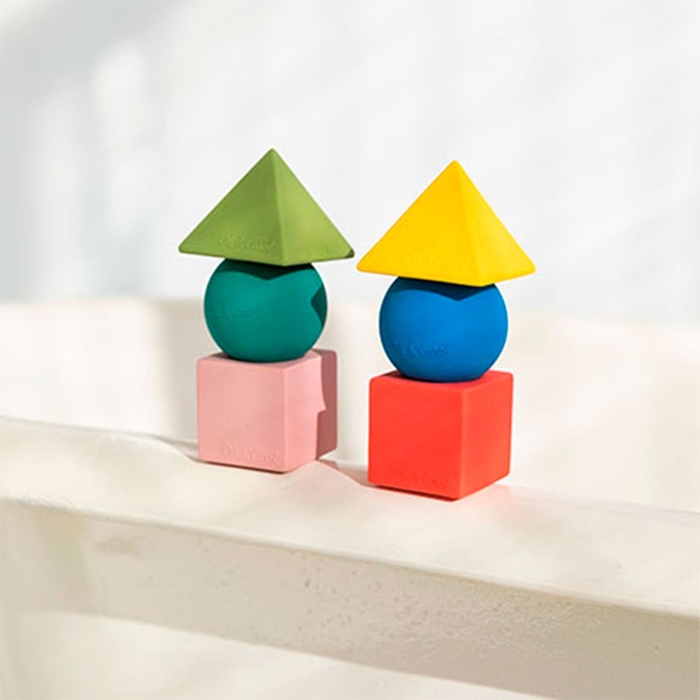 3 Figurines géométriques Blocs de jeu à empiler pour bébés Couleurs de base