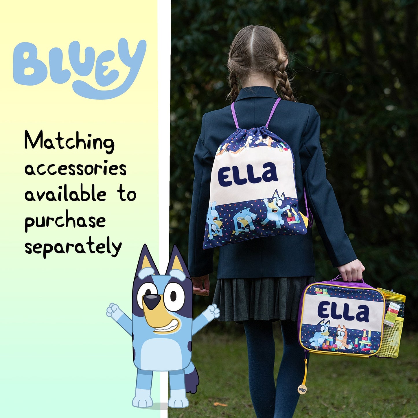 Official Bluey Personalised Drawstring Bag | Kids' PE Bag | Fringoo
