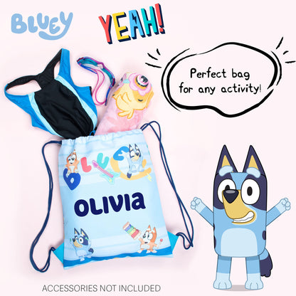 Personalized Drawstring Bag - Bluey (Blue)