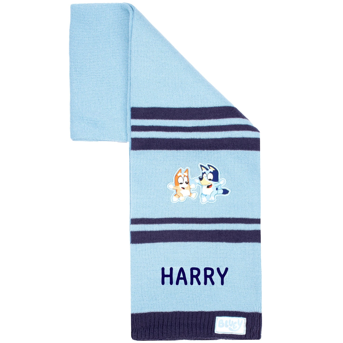 Bluey Children's Scarf Winter Woolly Scarf Soft and Warm Embroidered Name