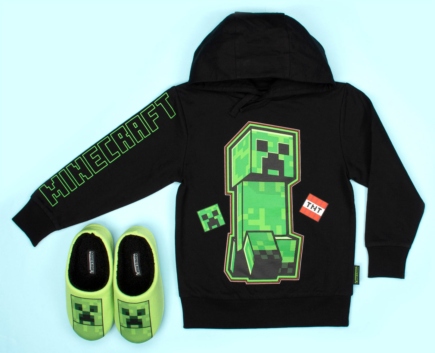 Minecraft vert Creeper Sweat à capuche – noir