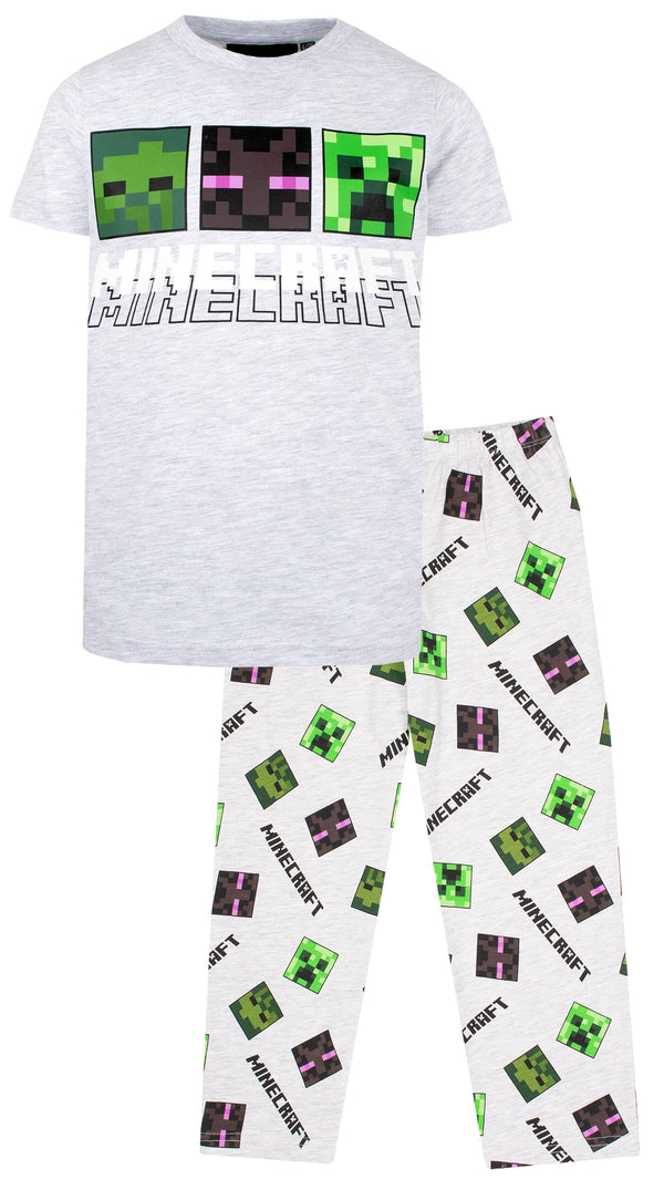 Minecraft Short-Sleeve Pajamas - Grey & Green