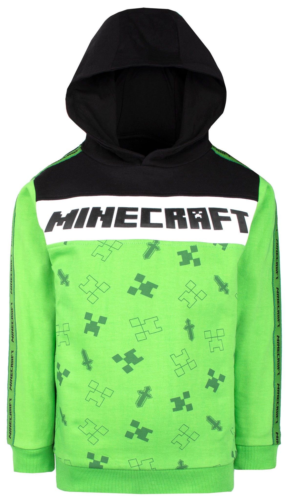 Sweat à capuche Minecraft – vert / noir