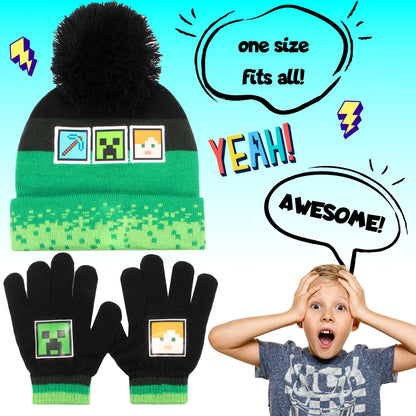 Minecraft – Children's Hat & Gloves Set