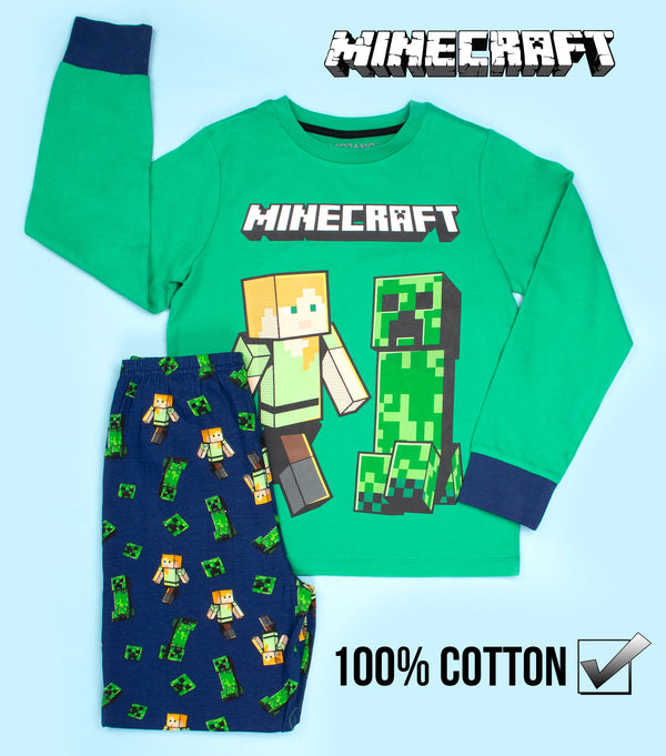 Pyjama Minecraft – vert & bleu