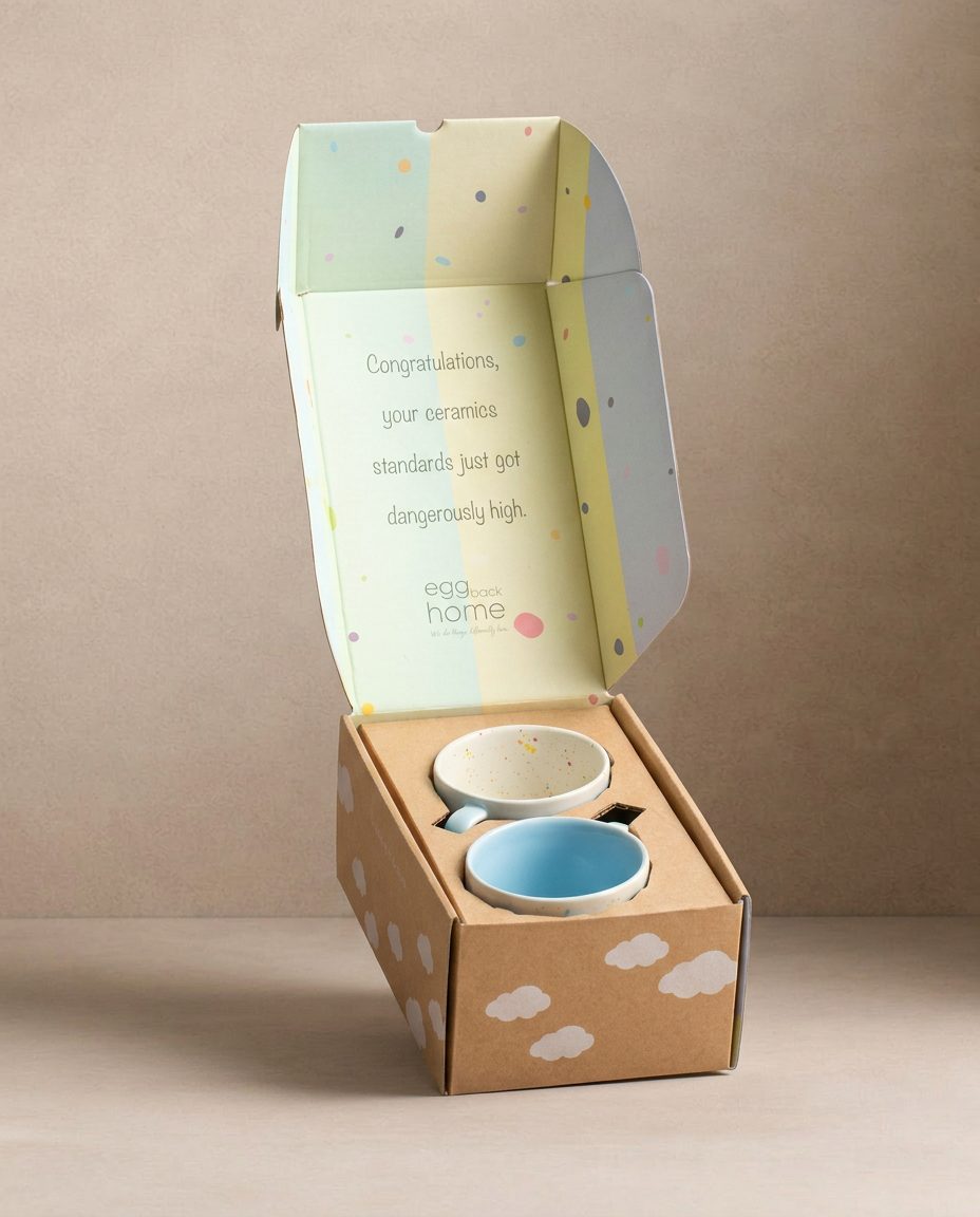 Ensemble duo de mugs en grès Breeze Party In/Out 240ml bleu – ensemble de vaisselle en grès fait main – Egg Back Home