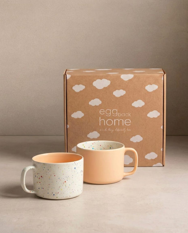 Duo de mugs Breeze Party In/Out en grès – 450 ml – Orange