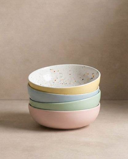 Ensemble Breeze Party – 4 assiettes à pâtes 21 cm – Couleurs mélangées