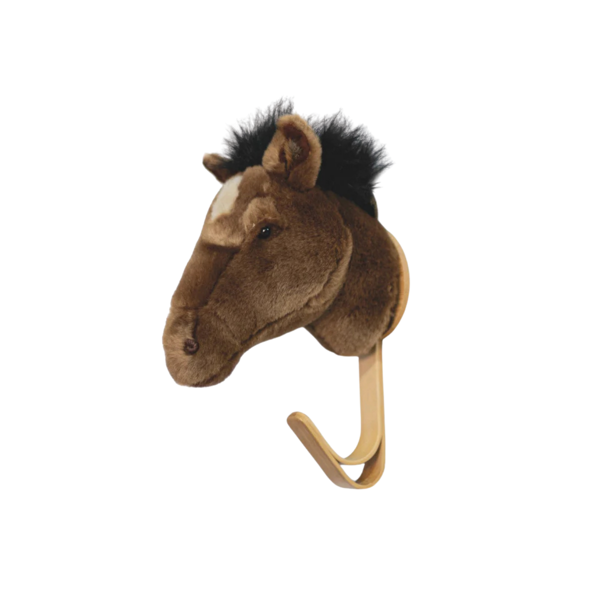 Brown horse plush coat rack