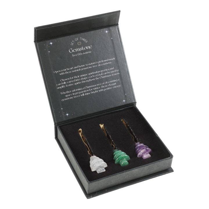 Set of 3 crystal Christmas tree decorations