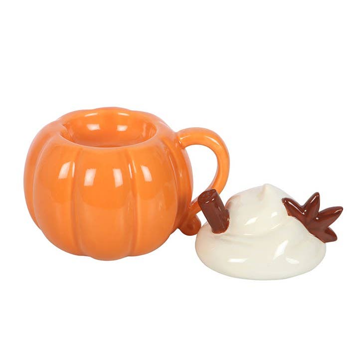 Autumn pumpkin wax warmer and essential oil burner with cream lid