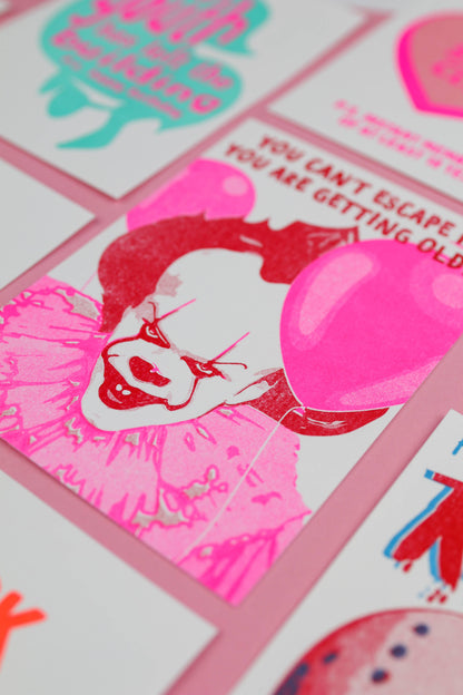 Pennywise Postcard You Can't Escape IT Risoprint