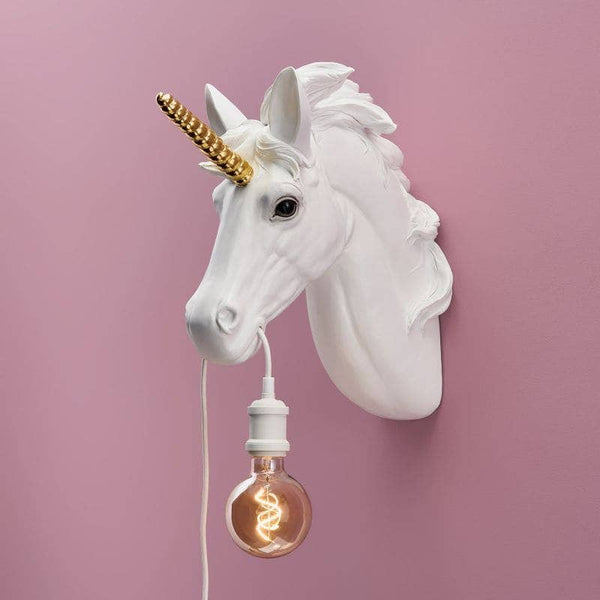 Hugh Unicorn Wall Sconce White-Gold