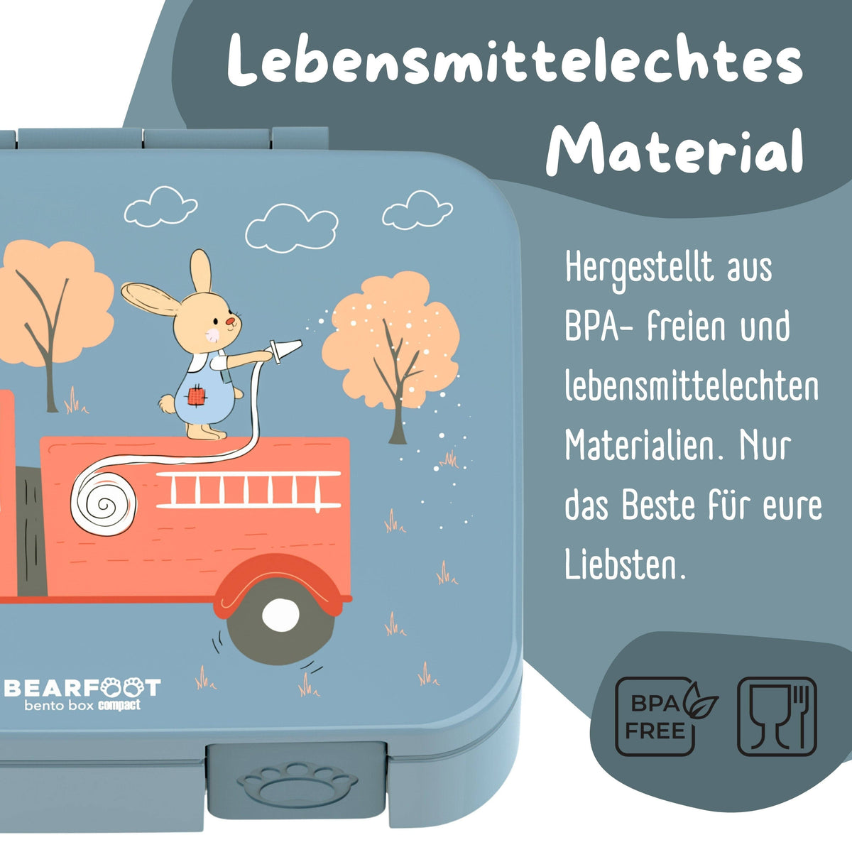Lunch box with compartments, lightweight & leak-proof - Fire brigade
