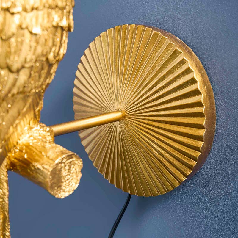 Percy Parrot Wall Sconce, Gold/Turquoise