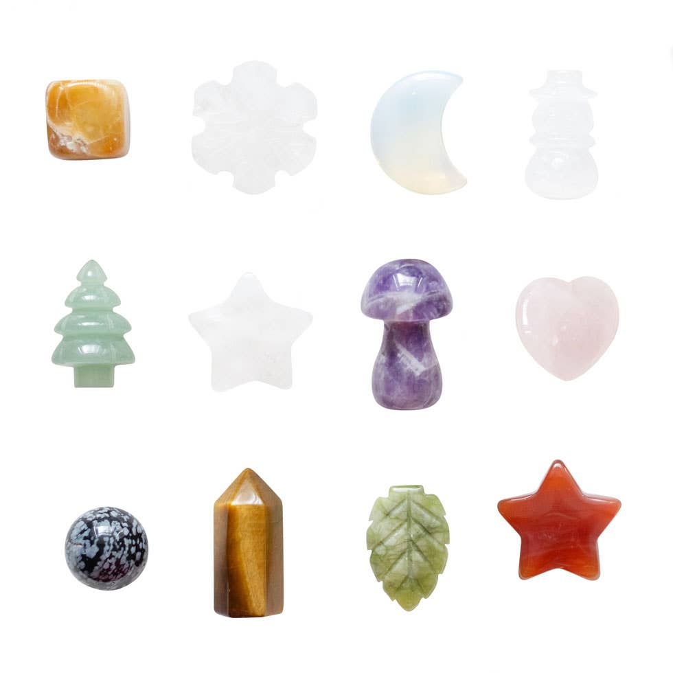 Calendrier de l’Avent Cristaux Sculptés – 12 Jours de Noël