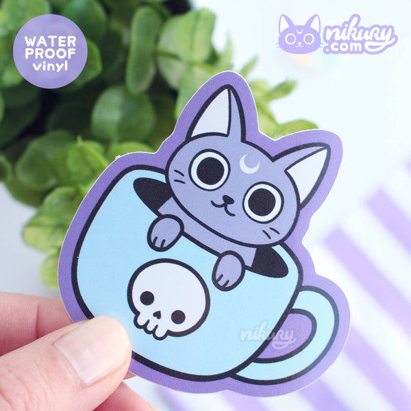 Zwarte Meowgic kattensticker