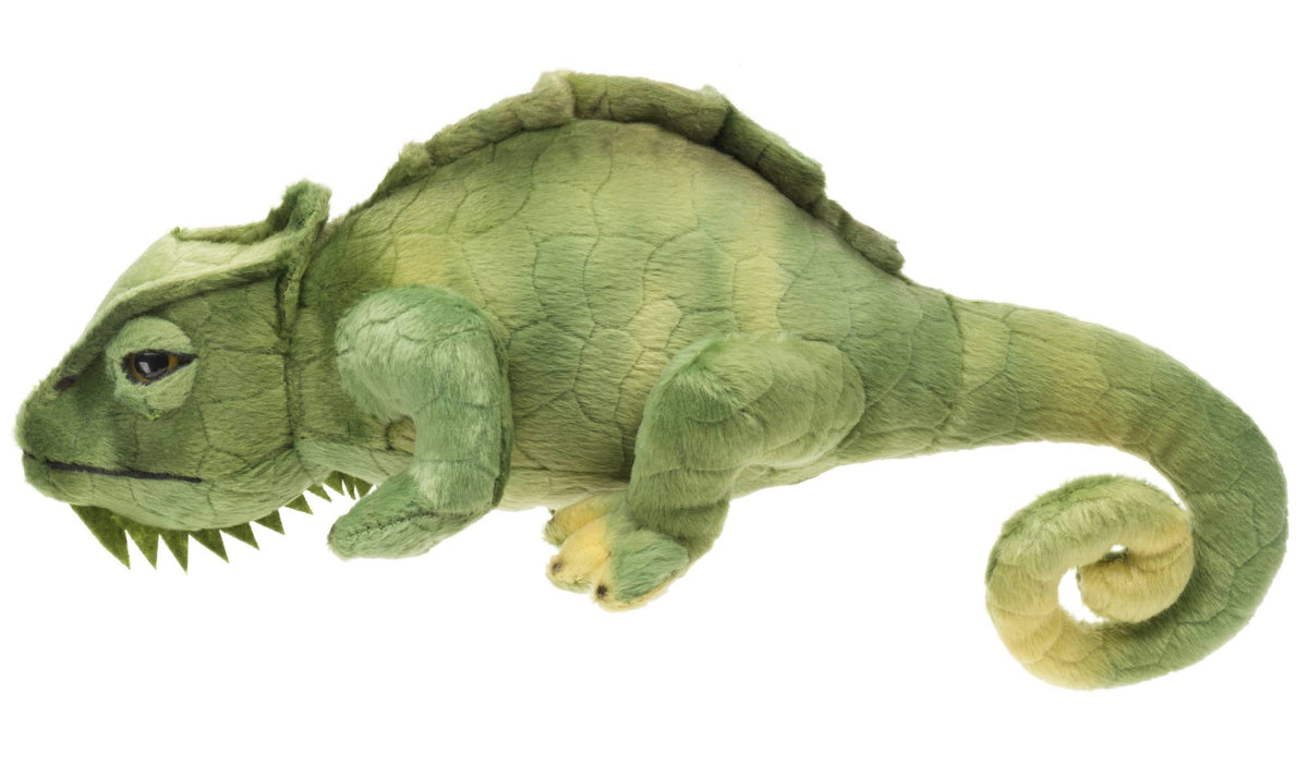 Green chameleon plush toy