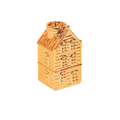 Kandelaar - Huisje - Keramiek - Goud - 6x5,5x11cm