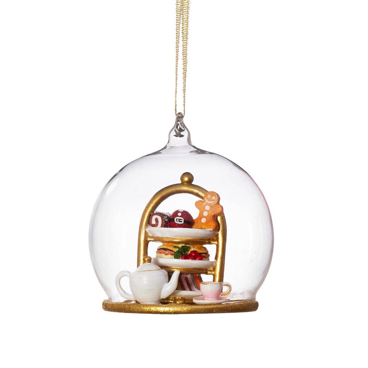 Tea Time Dome Christmas Bauble