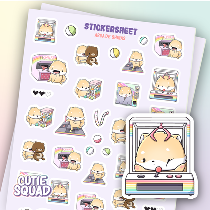 Arcade Shibas Sticker Sheets