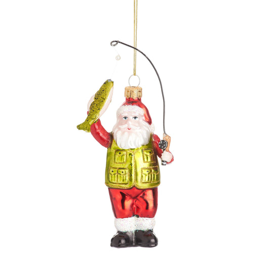 Fishing Santa Claus Christmas Ball