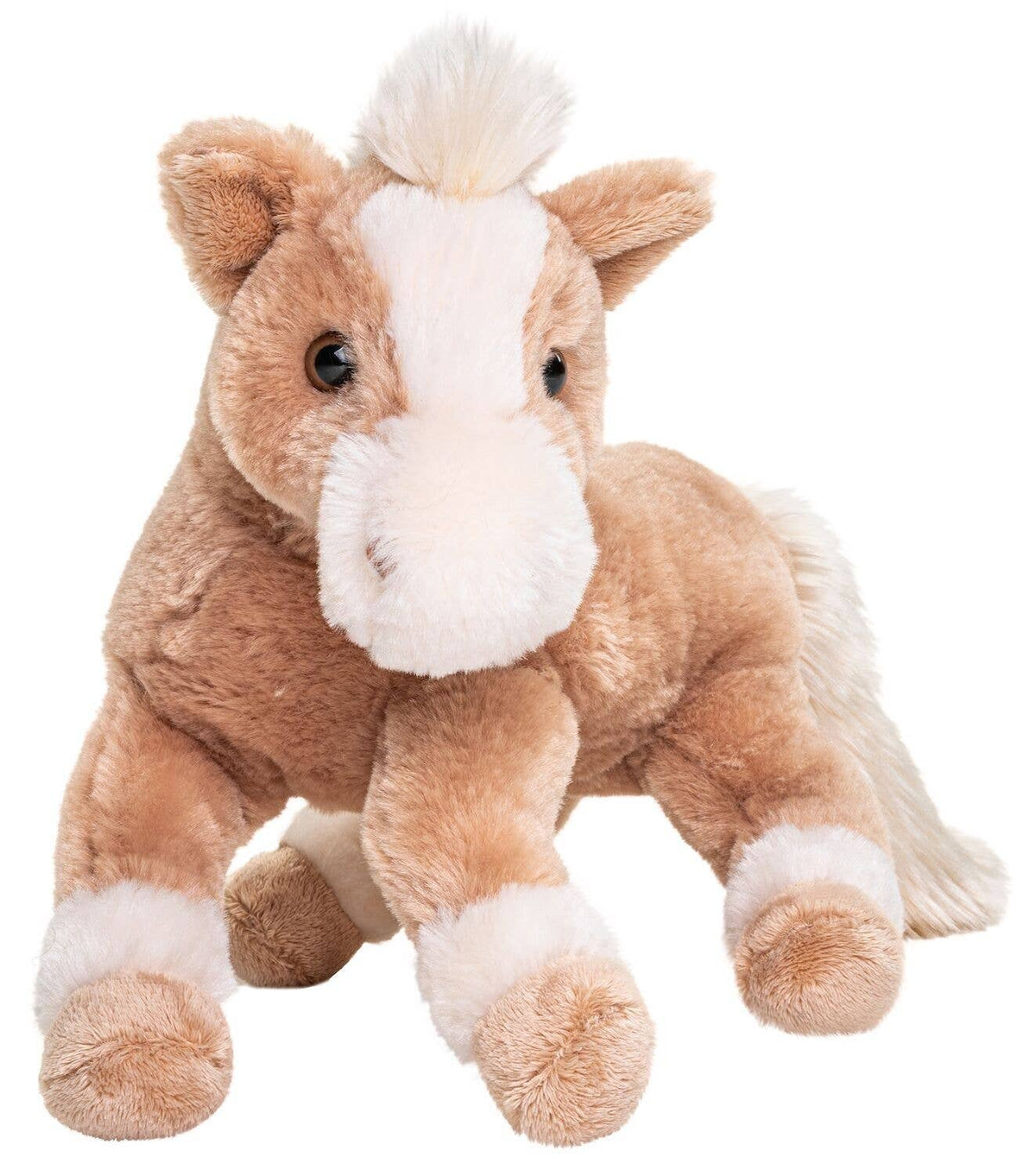 Light brown cuddly lying horse plush