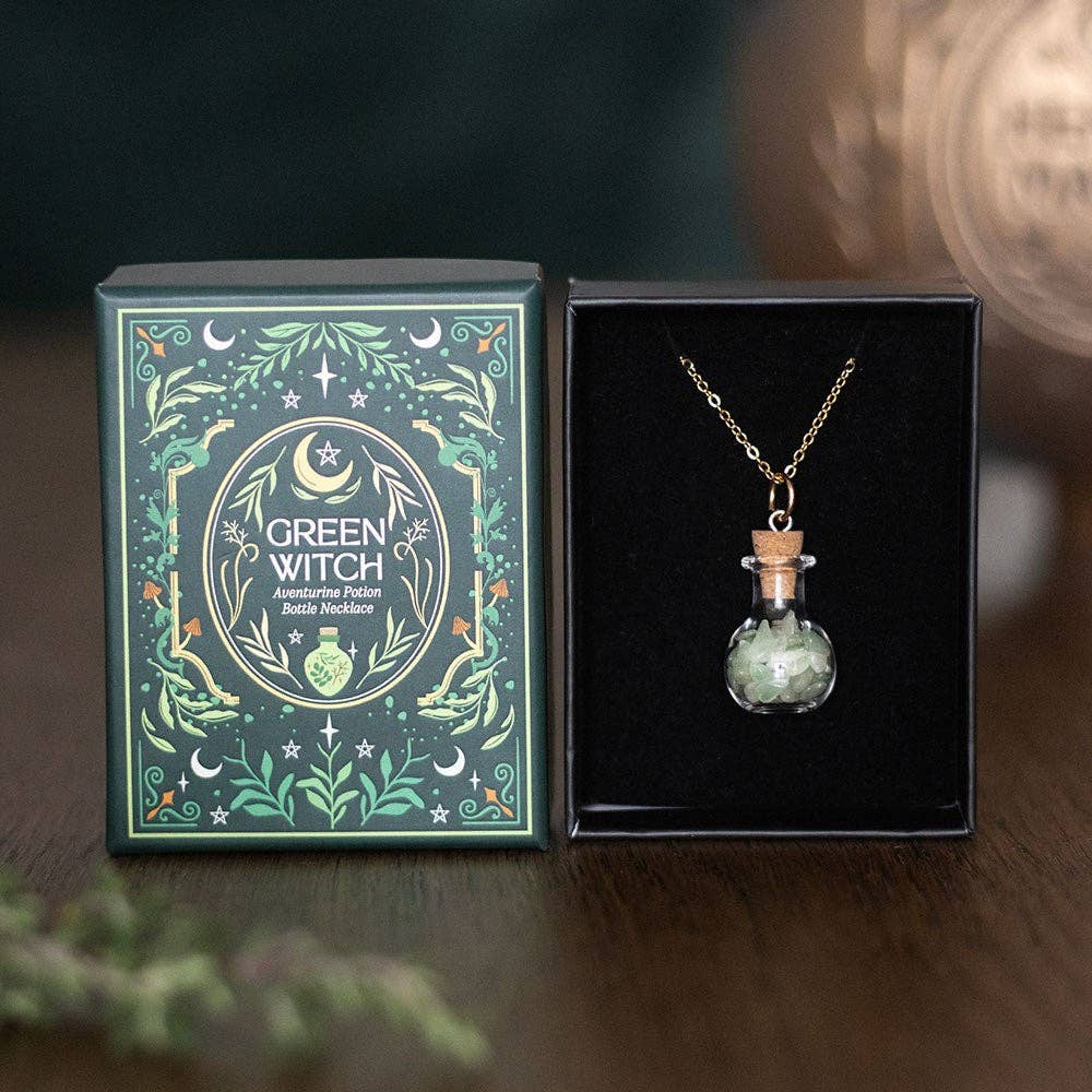Groene Heks Aventurijn Toverdrank Fles Ketting