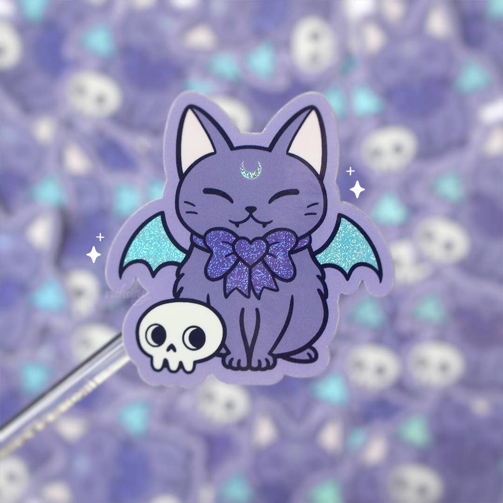 Glitter Kat Vleermuis Stickers Meowgical